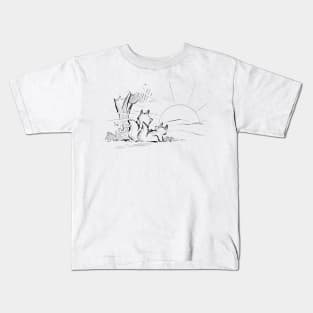 Two foxes enjoying the sunset Kids T-Shirt